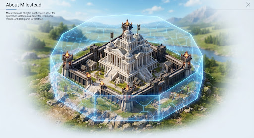 Concept illustration of a walled citadel — preview art, not final game graphics